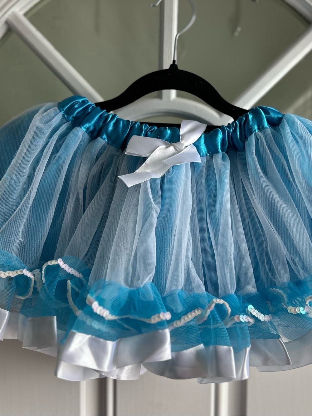 Private Label Blue and White Tulle Tutu Skirt. Pat1